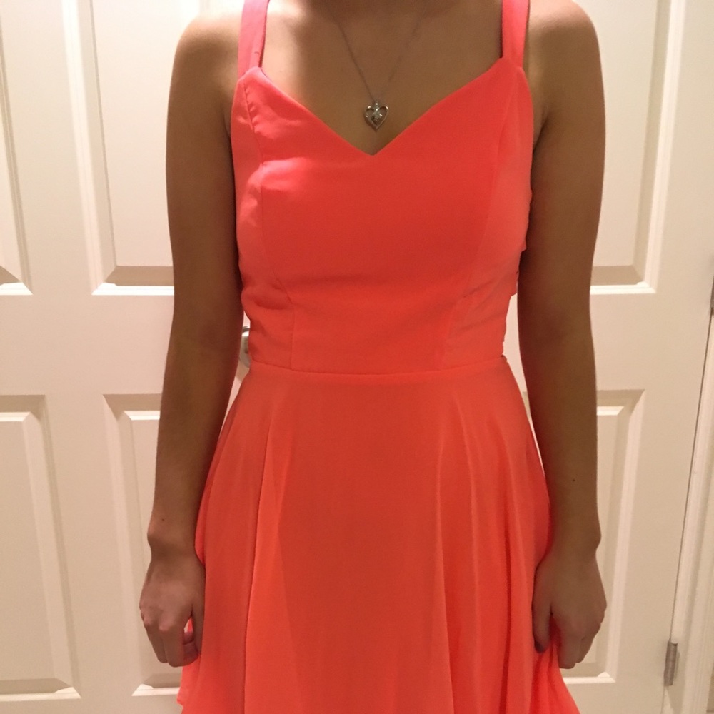 Bright orange dress